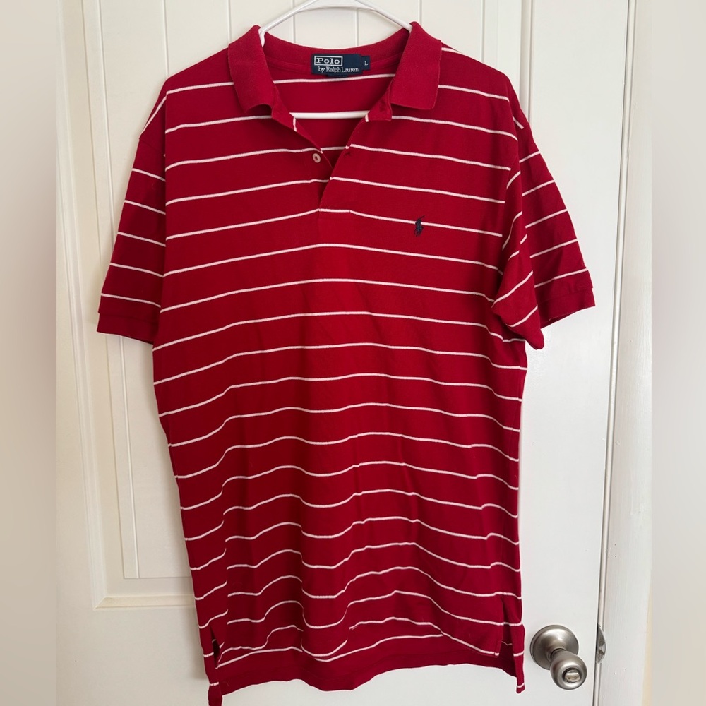 Polo by Ralph Lauren Red Striped Men's Shirt